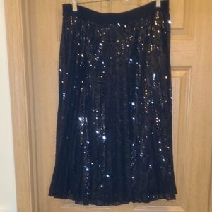 Simply Vera Vera Wang Black Sequin Midi Skirt